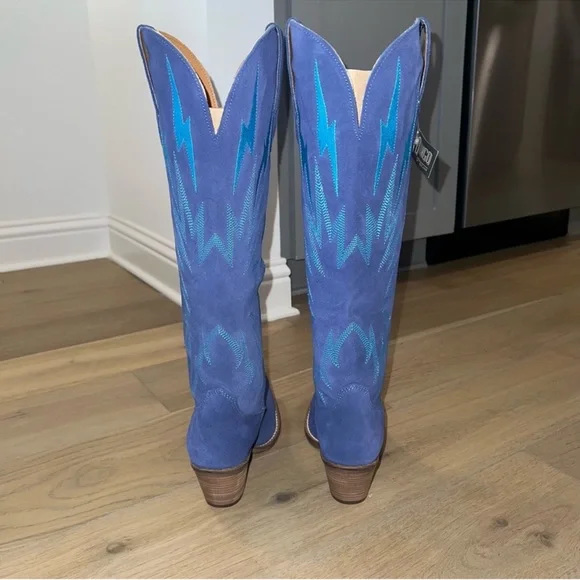 Dingo Thunder Road Suede Cowboy Boots in Blue - Picture 5 of 6